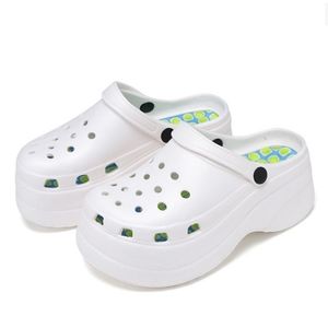 NEW PLATFORM WHITE CROC LIKE CLOGS